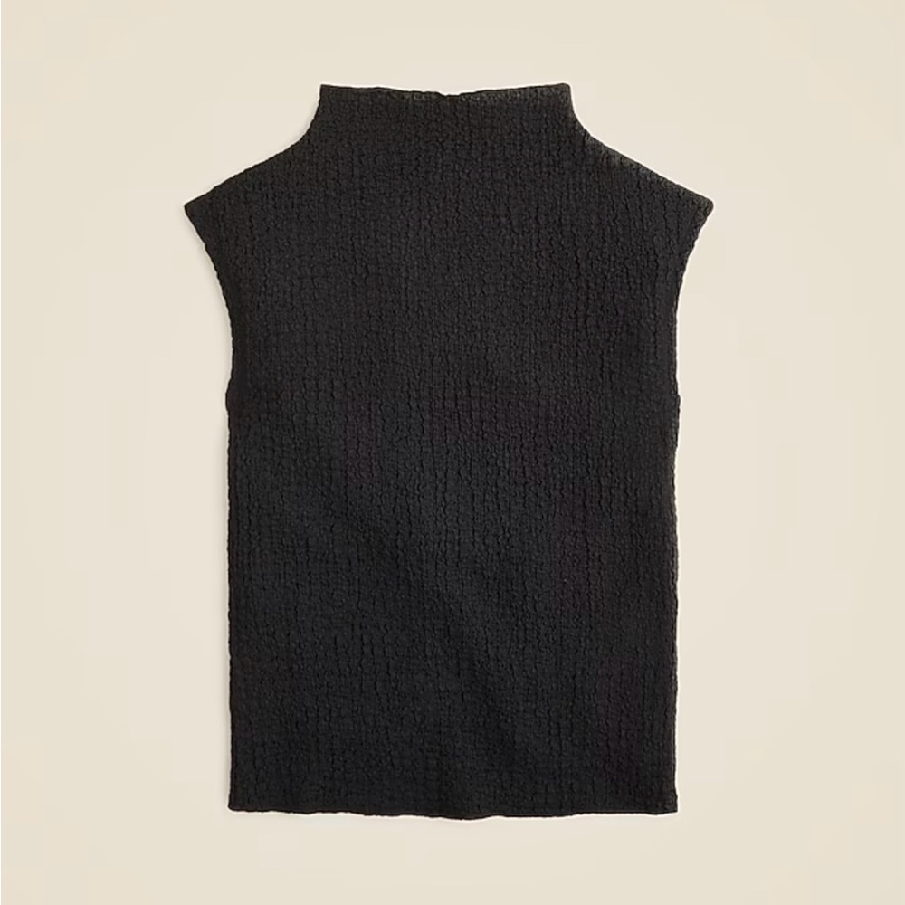 NWT J. Crew Bubble Knit Mockneck Top Black M